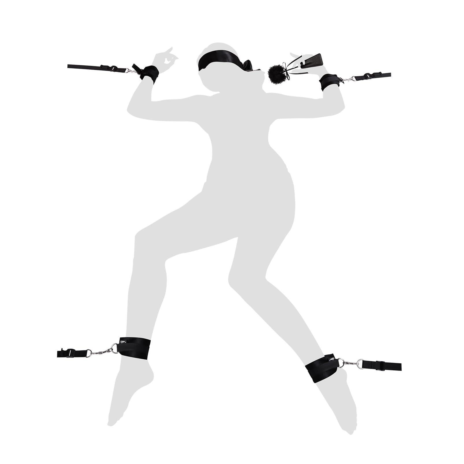 UTIMI BDSM Bondage set Bettfesseln - Sex Spielzeug mit Seil Augenbide Handschellen Fußfesseln Bett Set Fesseln Sexspielzeug Erotik Fesselset für Liebhaber Extreme Anfänger und erfahrene Paare,Schwarz