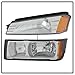xTune 02-06 Chevy Avalanche w/Cladding OEM Bumper Light & Headlights - Chrome (HD-JH-CAVA02-SET-C)