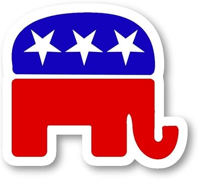 Republican Elephant Sticker Political Stickers - 3 Pack - Set of 2.5, 3 and 4 Inch Laptop Stickers - for Laptop, Phone, Water Bottle 3 Pack S214522