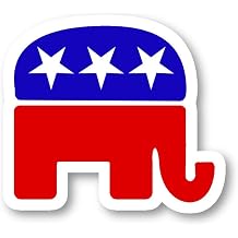 Republican Elephant Sticker Political Stickers - 3 Pack - Set of 2.5, 3 and 4 Inch Laptop Stickers - for Laptop, Phone, Water Bottle 3 Pack S214522