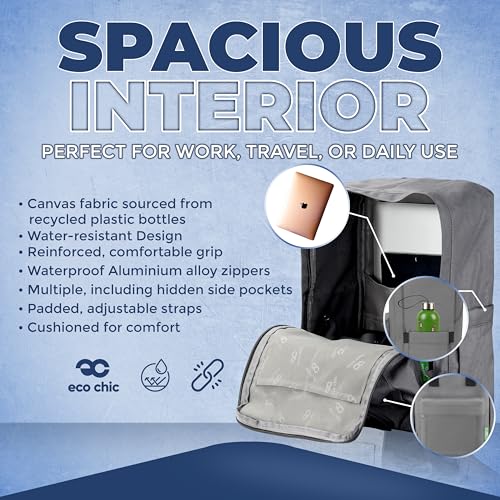 Sac à dos imperméable toile recyclée ECO CHIC sac de cours écologique léger