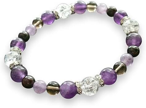 Amazon | パワーストーン 天然石ブレスレット レディース クラック水晶