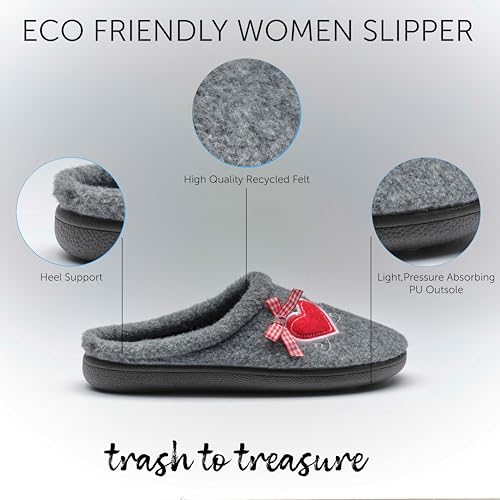 Eco-Friendly Women's Slippers: Recycled, Ultra Comfortable, Soft, Perfect for Indoors & Outdoors Slippers, 12062 GR2