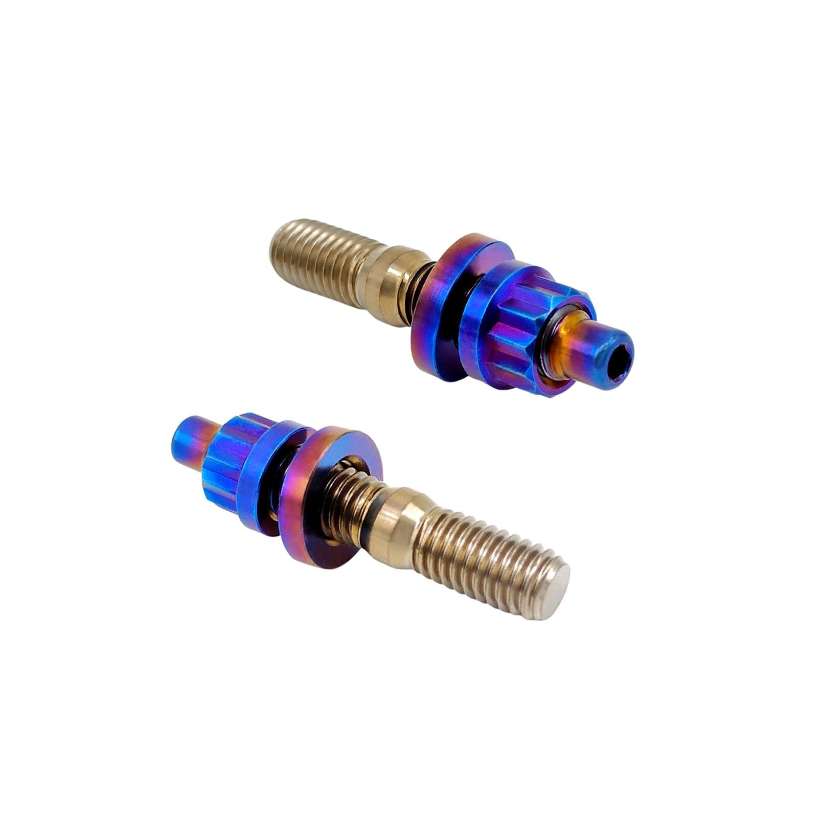 RISON-Titanium 12 Set Bulloni per Collettore di Scarico in Titanio M8 M10, Kit di Prigionieri Filettati con Dado del Sistema di Scarico, Sostituzione Perni e Dadi Flangiati Viti Collettore per Auto