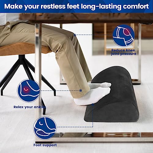 Image of CloudBliss Foot Rest for Under Desk at Work,Office Desk Accessories with Soft Foam and Washable Removable Cover, Foot Stool for Office, Car, Home to Foot Support and Relax Ankles, Gray