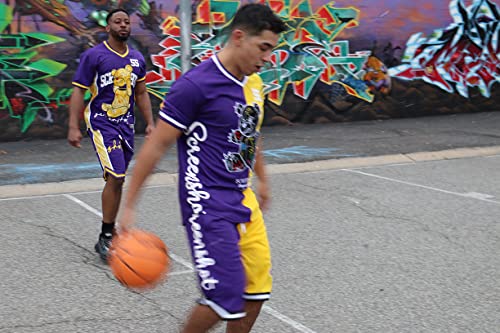 Image of SCREENSHOT Mens Hip-Hop Premium Urban Sreetwear Fashion Jersey Top - NYC Style Basketball Sports Team Color Mesh Tops