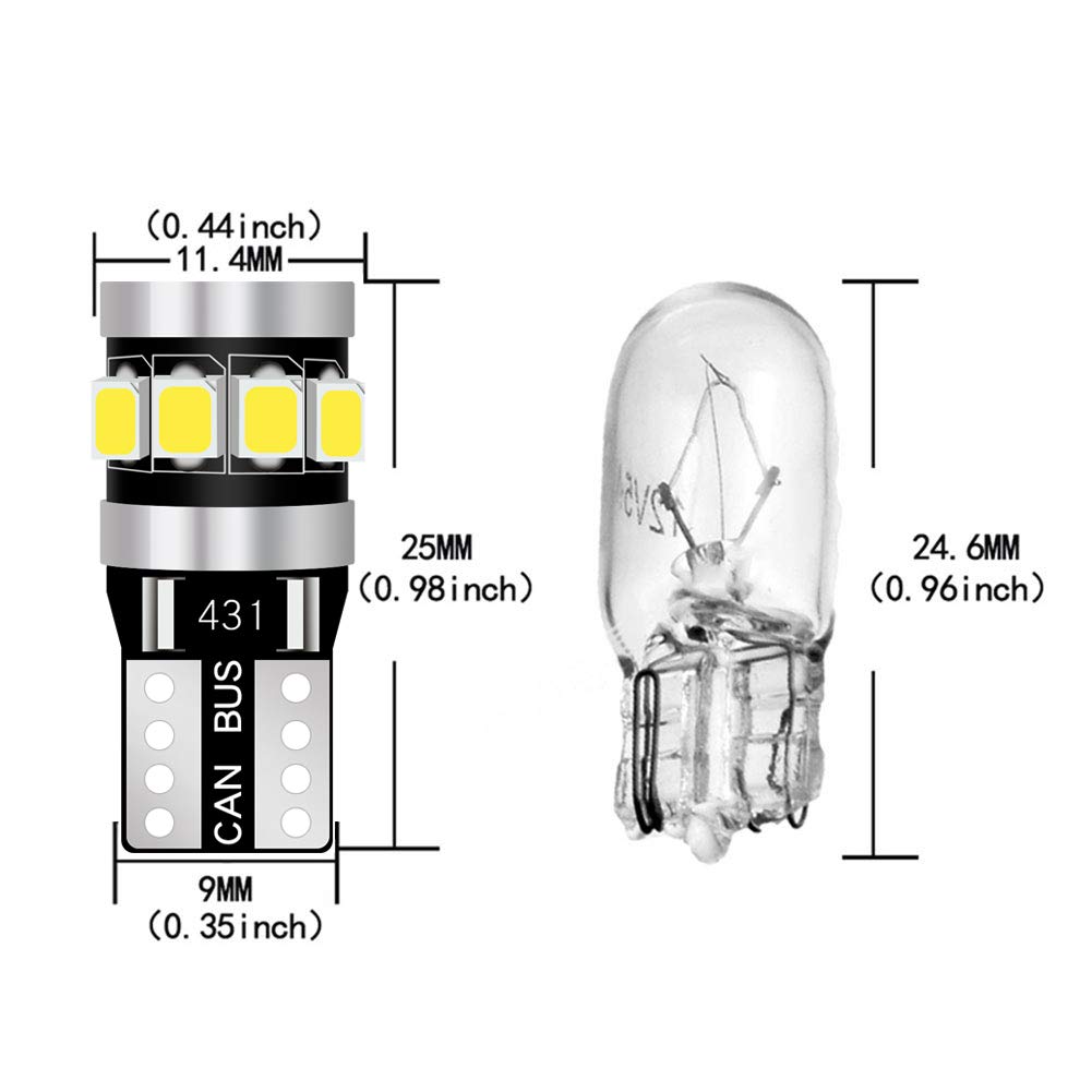 4 Lampade Canbus Lampadine LED T10 COB NO ERRORE BIANCO TARGA - Foto 8