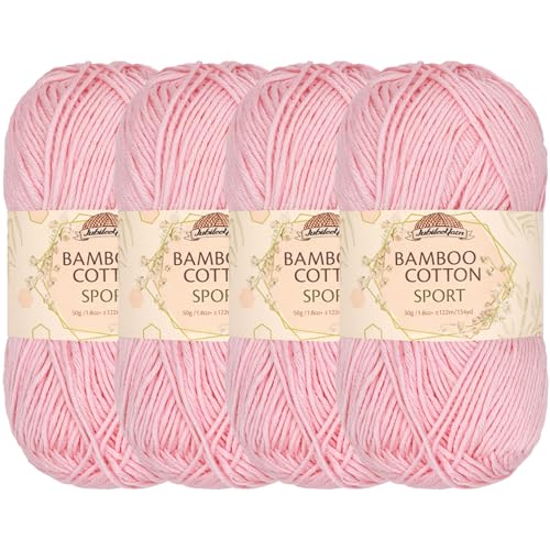 Image of JubileeYarn Bamboo Cotton Sport Yarn - 50g /Skein - Primrose Pink - 4 Skeins