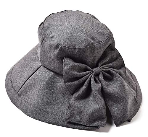 サンハーティネス香産 デニム調女優帽 ブラック 頭周囲57~60cm UVカット 折り畳み DUV-02-3