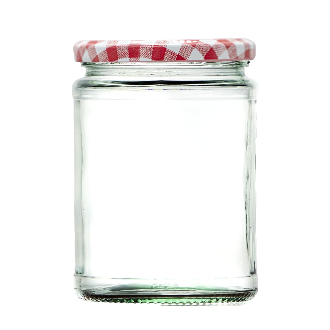 Wares Of Knutsford Red Gingham Lid 500Ml Glass Food Jar With Airtight Lid - A Deluxe Jam Jar For Marmalade, Honey And Home Preserves (, Pack Of 36)