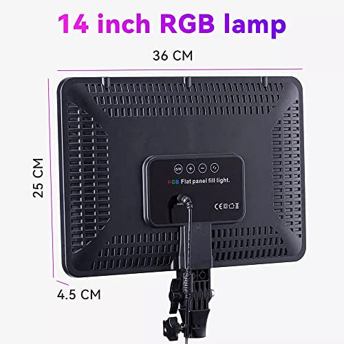 Image of GiftMax RGB Camera Light Photography Video Soft Light Panel for Studio Photography 50w Led, 3000k-6500k 2000lm with 7ft Stand (16 inch RGB Camera Light & 7ft Stand Pack -1)