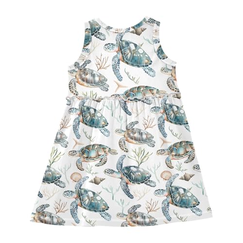 Sleeveless Summer Dress Flower Purple Tile Pattern Girls Skirt Dresses2