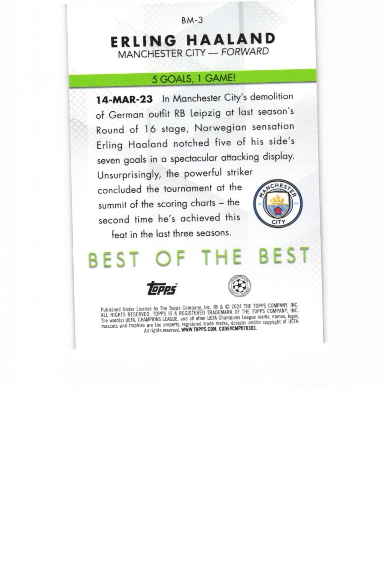 Carte Haaland Dortmund – Topps 60 Ans Bundesliga 2023/24 – Near Mint