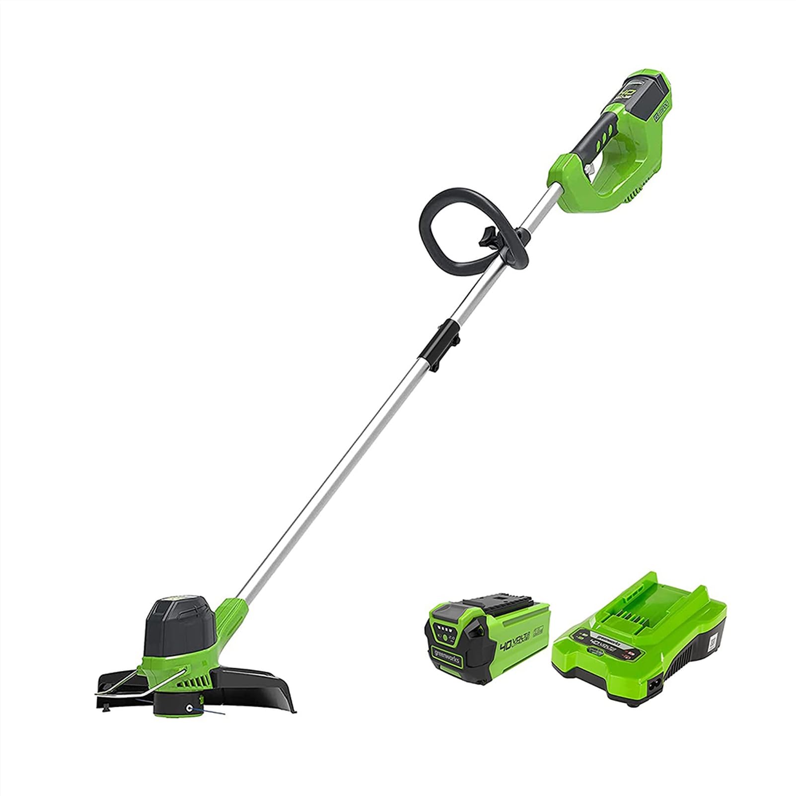 Auswahl an Gartengeräten von Greenworks