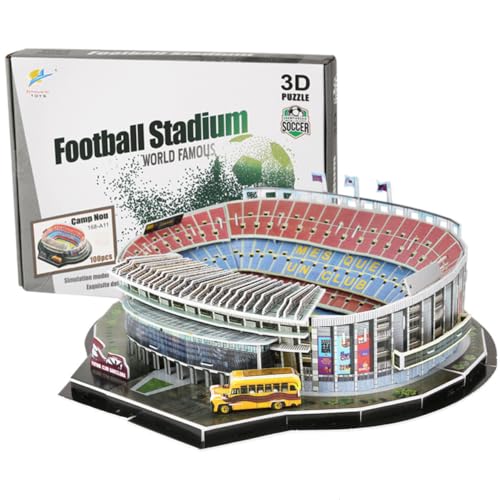 Puzzle de estadio de fútbol 3D, modelo pequeño, juegos de construcción (100 unidades)