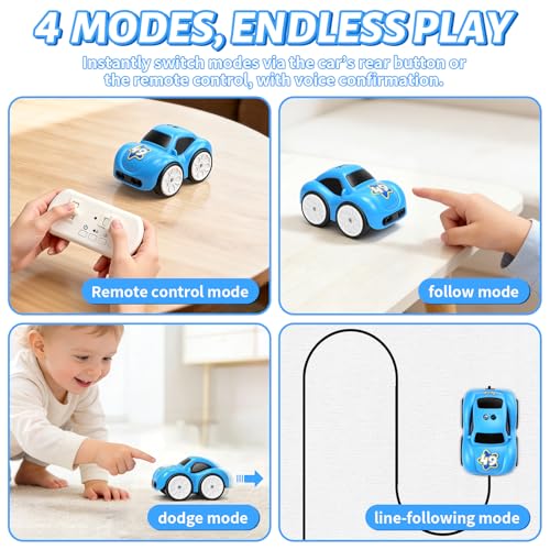 Image of Automatic Line Following Car, 2.4Ghz Smart Sensor Super Mini Cars, Gestures Inductive Car that Follows Drawn Line, Smart Automatic Avoidance Desktop Vehicle
