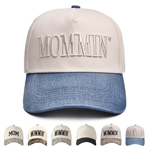 Mommin Trucker Hats Vintage Embroidered Two-Tone Womens Baseball Cap New Mom Gifts Mothers Day Birthday Gifts for Outdoor and Daily Use