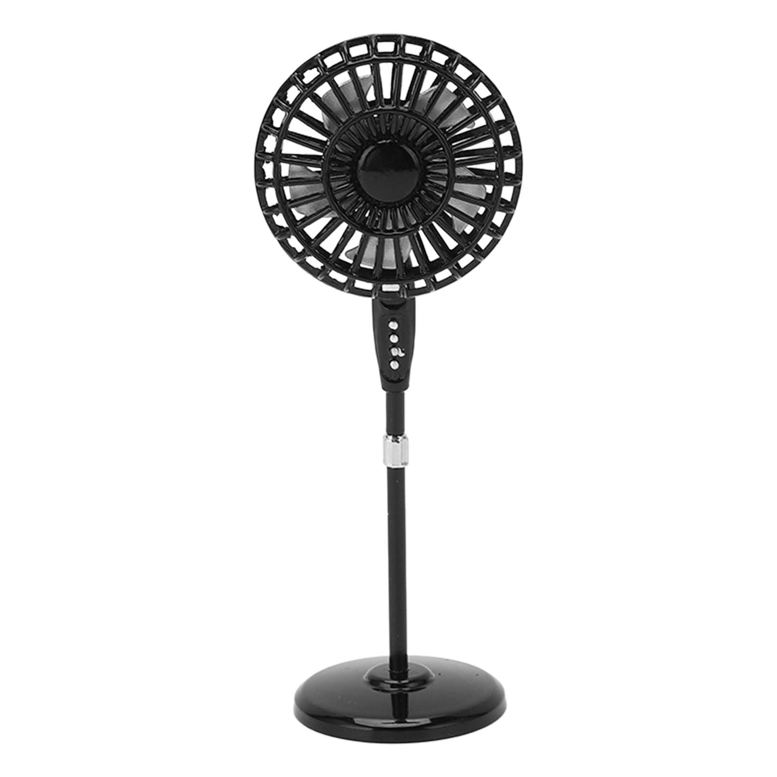 SRTK Dollhouse Stand Fan, Doll House Pedestal Fan 1:12 Scale Easy Assembly Retro Style Good Matching for Decor