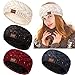4 Pieces Women Winter Ear Warmer Headband Fleece Cable Knitted Headbands Soft Head Wrap for Cold Weather (Fresh Colors)