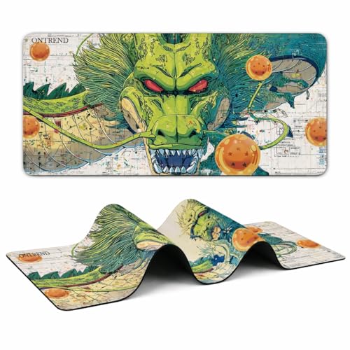 Image of ON TREND Anime Series Printed Mouse pad with Anti-fray Stitching, Waterproof Surface & Non-Slip Rubber Base Gaming Mouse Mat for Laptop, Computer & Desk (Large Extended -23x11 Inch) (Dragon)