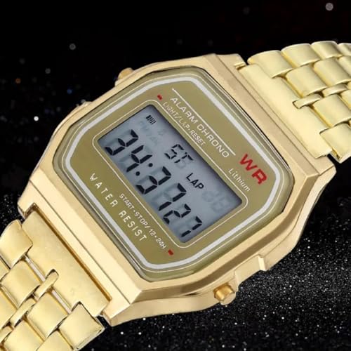 Image of Acnos Brand Digital 4 Colours Vintage Square Dial Unisex WR70ist Watch for Men Women Pack of 1 (WR70)