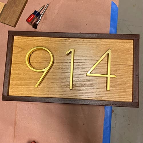 5'' Gold Floating House Number,Metal Modern House Numbers,Outside Garden Door Address Mailbox Decor Number With Nail Kits, Stainless Steel 911 Visibility Signage(8) #TOP5