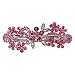 Faship Gorgeous Pink Floral Crystal Hair Barrette Clip