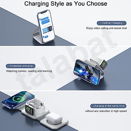 Image of 2023 New (Pack of 2) 3 in 1 Magnetic Travel Wireless Charging Station Multiple Devices, 3 in 1 Charging Station, Compatible with i-Phone 14 /13 /12 /Pro /Max,iWatch,AirPods 3 /2 /Pro