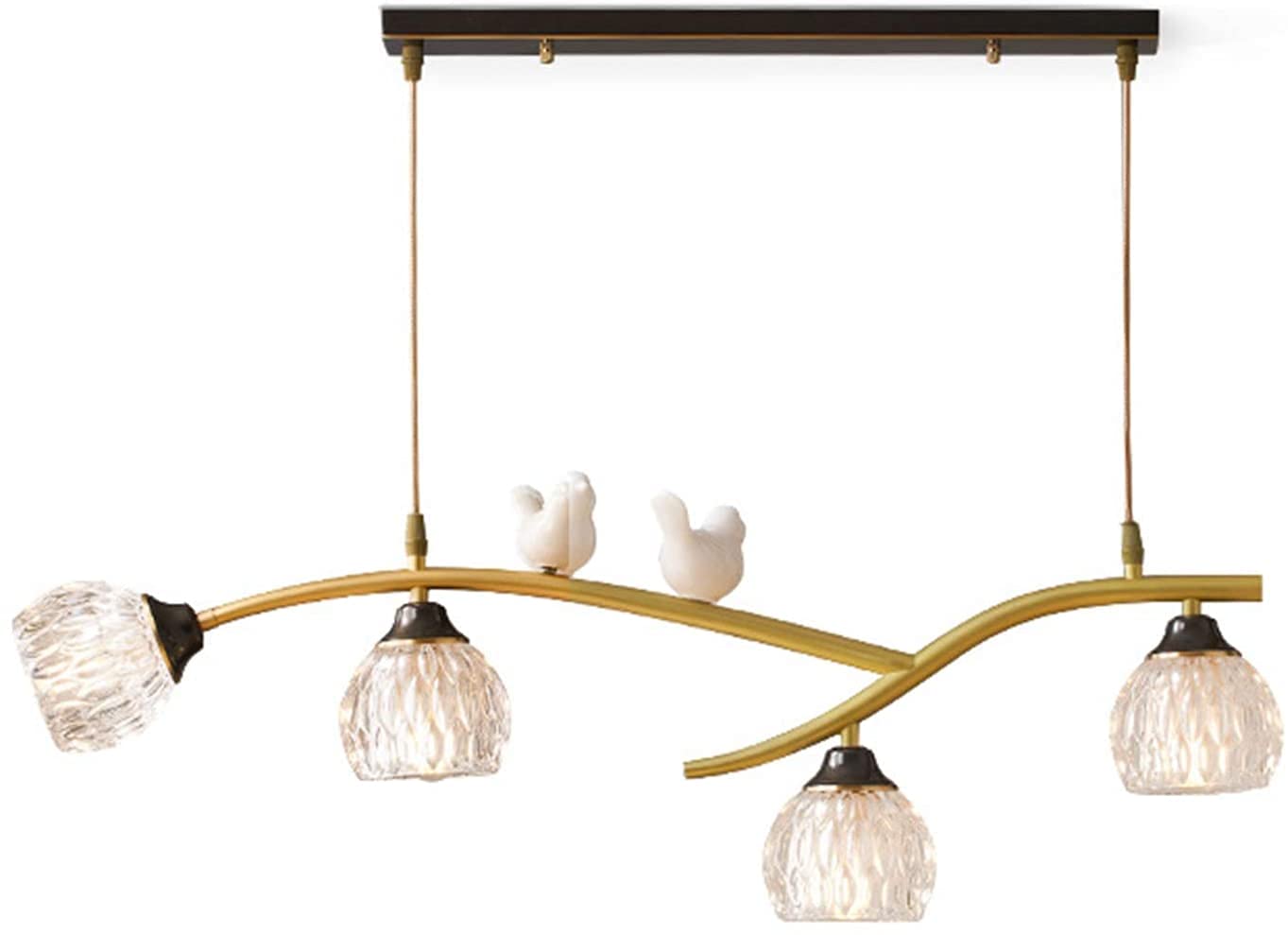 Suspension lustre bar en cuivre moderne et luminaire oiseau créatif pour salon
