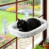 Katzen fensterliege-Faltbare Fenster hängematte für Katzen-Katze fensterbett,52cm Fenster hängematte Bis zu 40LB Grau [Glühende Sterne Muster] (Grau-Doppelseitig, L-52CM)