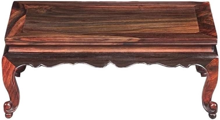 Vase Stand Rectangular with Leg Woodcarving Bonsai Base Crafts, Mahogany Vase Display Stand