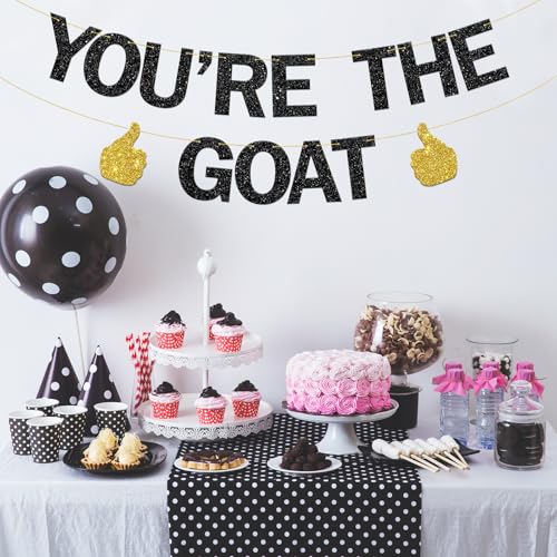 BOBYIYI You're the Goat Banner Funny Happy Birthday Goat Decorations Greatest of All Time Graduation Retirement Party Supplies by BOBYIYI - Used condition - Image 8