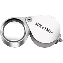 Jewelers Magnifier Pocket Folding Magnifier 30x21mm Jewelry Eye Magnifier Gemstone Magnifier for Gems Diamonds, Plants, Coins, Stamps, Antiques and More