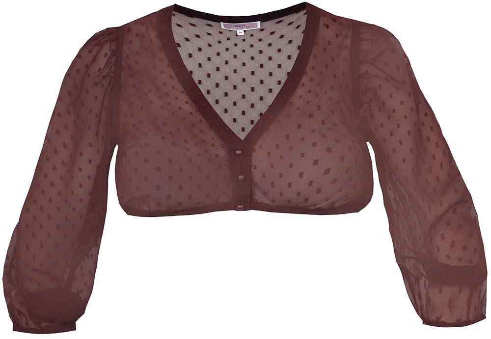 Marjo Dirndlbluse Ahorntal 3/4-Arm | Bluse mit V-Ausschnitt Damen |