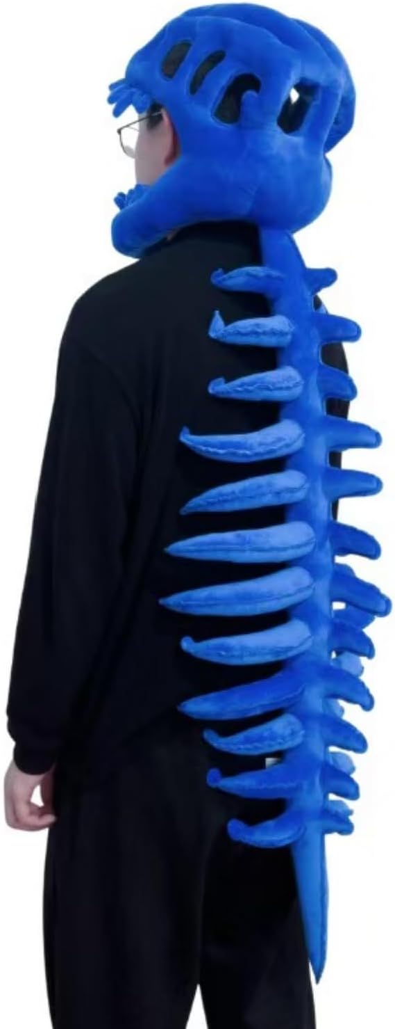 Wearable Dinosaur Skeleton Plush,Realistic 3D Skeleton Design Dinosaur Skull Outfit,Halloween Themed Costume