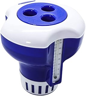 MagiDeal Dozownik środków chemicznych do basenów z termometrem, pływający dozownik chloru, do wewnątrz i na zewnątrz Pond Spa