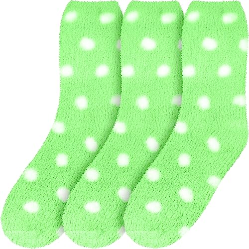 Image of BambooMN Women's Super Soft Fuzzy Socks, Polka Dot, Gradient, Snowflake, Featherlight Cuff - Assorted Colors