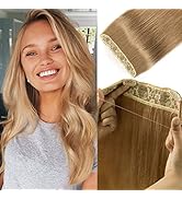 Ugrace Hair Halo Hair Extensions Real Human Hair #27 Dark Blonde 14 inch 70g Hairpiece with Trans...