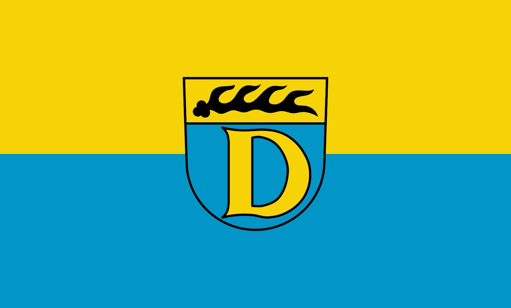 Drapeau Dettingen unter Teck grand format 1.35m² pour décorer vos événements
