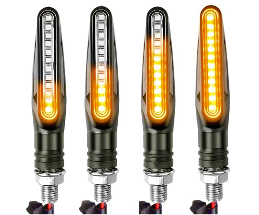Clignotant Moto Led Homologué, 4 pièces Clignotant Led Moto,12 V Clig notant M oto,Cli gnotant M oto L ed, C lignotant, mode fluide, flexible et haute résistance pour scooter quad cruiser tout-terrain