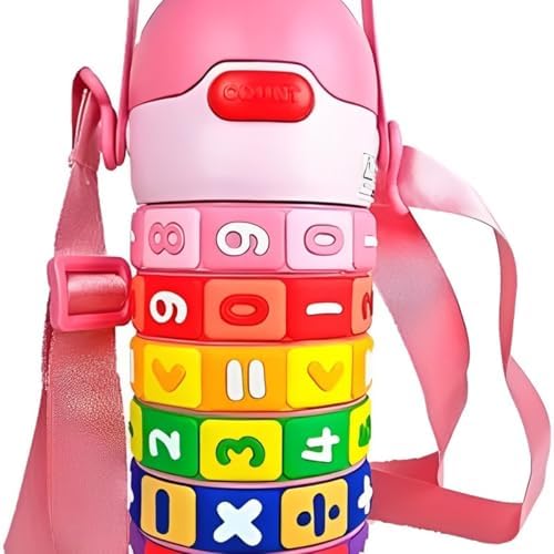 Garrafa Térmica Infantil Educativa, 430ml, Aço Inox, Isolamento T...