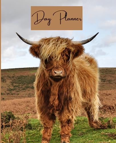Cow Organiser Book: Highland Cow Day Plan Diary | 365 pages, 7.5 x 9.25