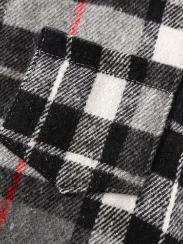 Image of 2Pcs Kids Boys Flannel Plaid Shirt Tops Pants Set Hoodie Sweatsuit for Fall Winter Spring Outfits 4-12 Years