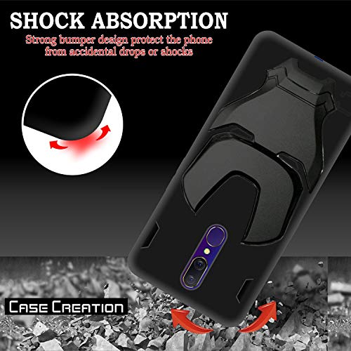 Image of COVERLY Official 3D Touch Feel Trending Avengers Logo Mask Soft Rugged Grip Silicone Iron Man Super Power Cartoon Movie Engraved Silicone Matte Back Cover for Oppo A9x -HD Black Avenger