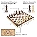 AMEROUS 15 Inches Magnetic Wooden Chess Set - 2 Extra Queens - Folding Board - Pieces Storage Slots, Handmade Portable Travel Chess Game - Beginner Chess Set for Kids, 6 up Age