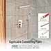 SR SUN RISE Shower Faucet Set Bathroom Square Rain Shower Head with Handheld Spray Wall Mounted Rainfall Shower Fixtures Brushed Nickel Shower Faucet Trim Repair Kits (Contain Shower Valve)10 Inches