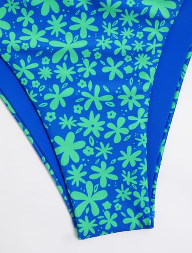 Image of ZAFUL Women's Triangle Bikini Floral String Bikini Set Two Piece Swimsuit Bathing Suits
