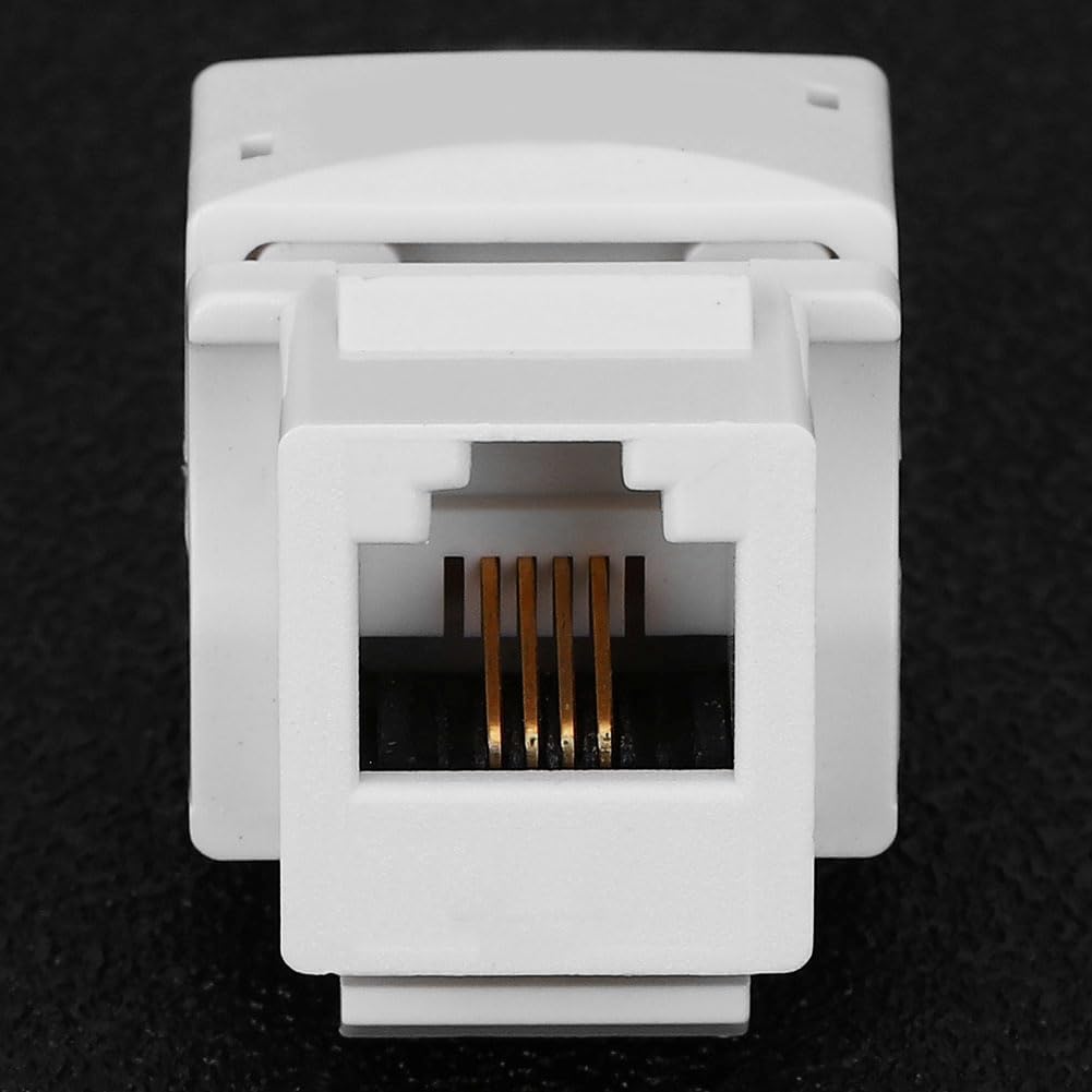 Keystone Rj11,Rj11 Keystone 5 Szt. Telefoniczny Moduł Głosowy, Akcesorium do Okablowania Sieciowego, Pojedynczy Port RJ11 Cat 3 z Osłoną Przeciwpyłową, Zintegrowany Moduł Sieciowy do Inżynierii Sieci
