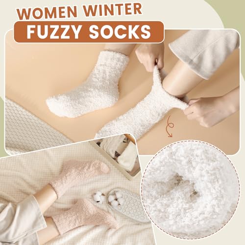 5 Pairs Fuzzy Socks for Women - Cozy, Fluffy Socks for Winter3