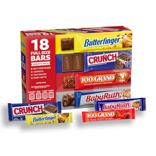 Assorted Butterfinger, Crunch, Baby Ruth, 100 Grand Bars, 18 Ct, 31.2 Oz | Full size candy variety pack individually wrapped for sharing with candy lovers - image 1